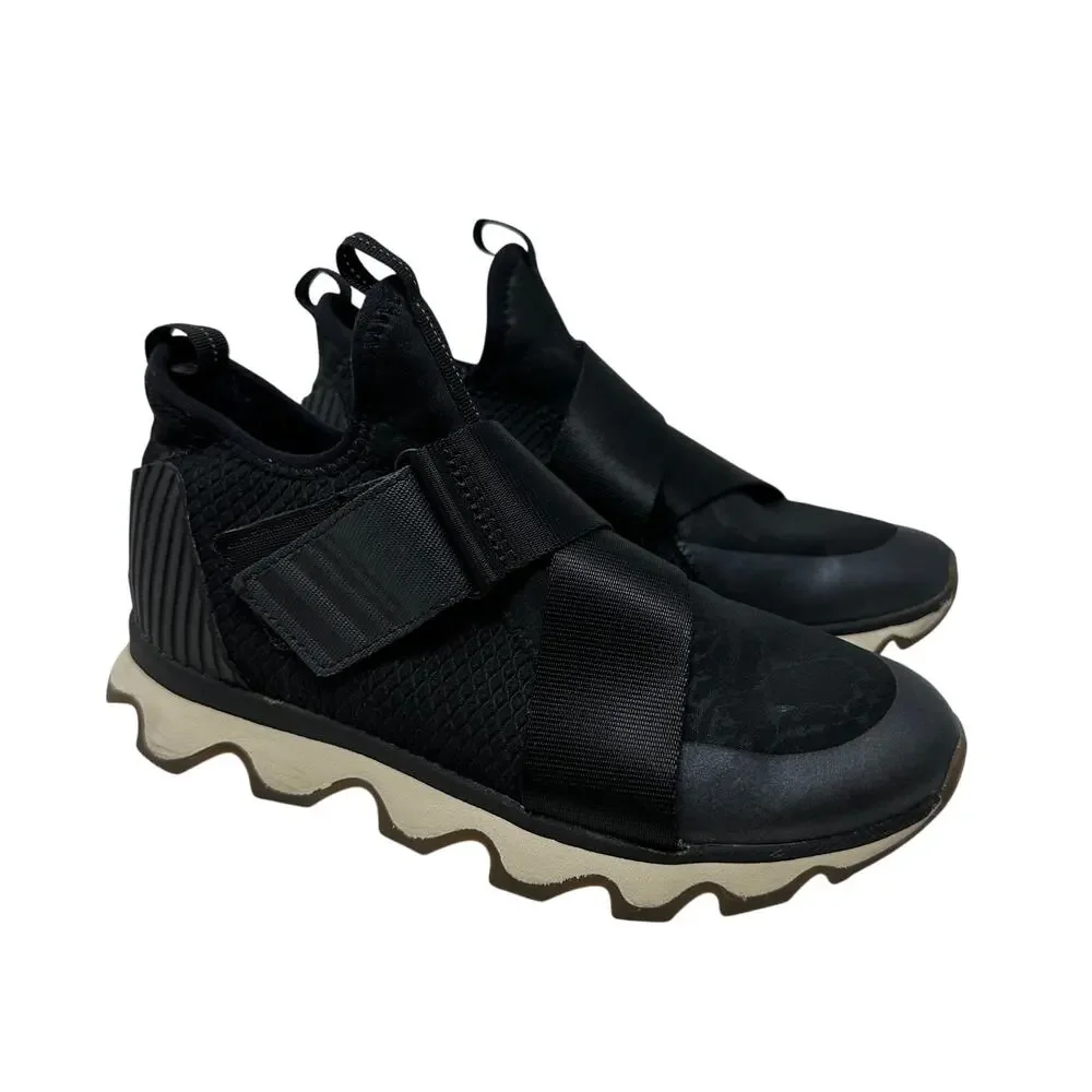 Sorel Kinetic Sneak Slip On High Top Sneaker Womens Size 7 Black White